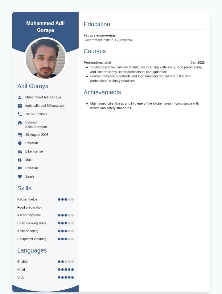 Manama, Job Seekers, Kitchen Helper