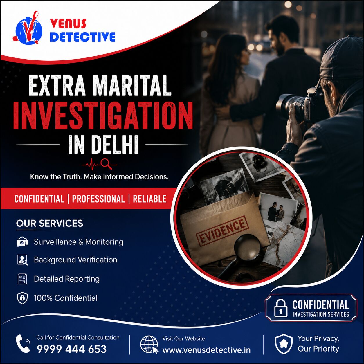 New Delhi, Legal, Extra Marital Investigation In Delhi | Venus Detective
