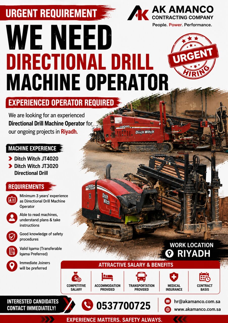 Riyadh, Jobs, MACHINE OPERATOR
