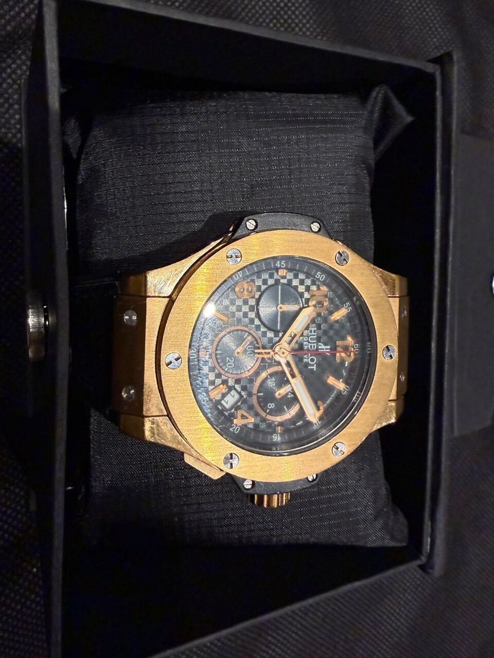Jeddah, Watches, SAR 800,  Hublot Big Bang Chronograph, Likely The Big Bang Gold Ceramic 44 mm Model