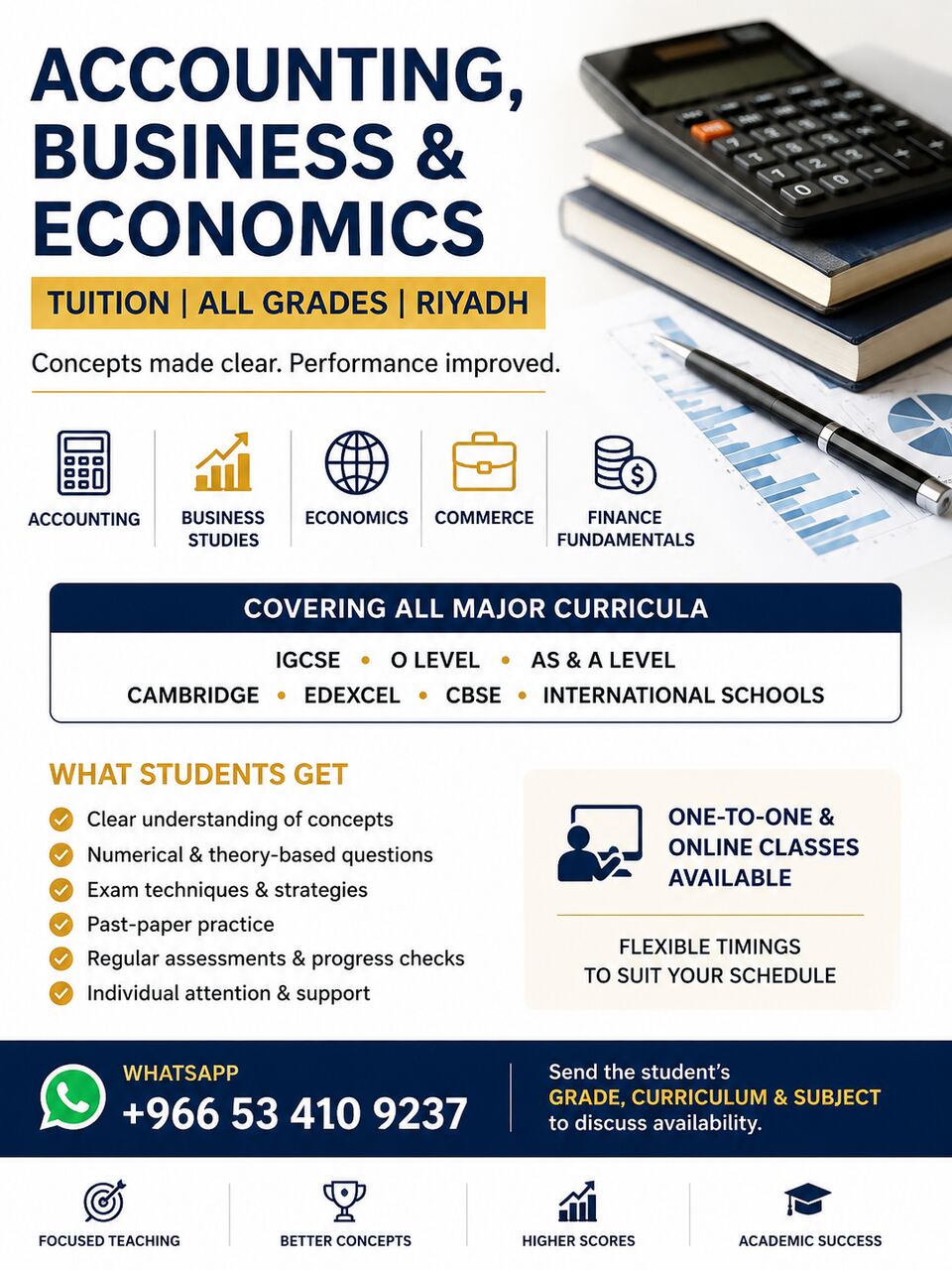 Al Malaz, Lessons Offered, Accounting/Business/economics Tuition | All Grades | Riyadh