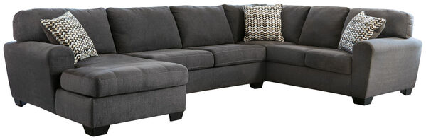New York, Business, Slate Gray Corner Sectional Sofa | Luxury L-Shaped Couch