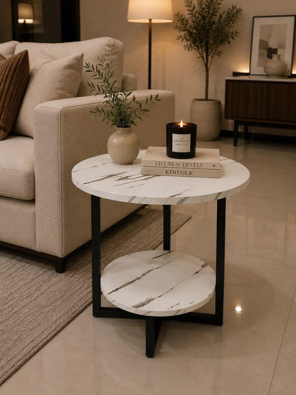 Jeddah, Furniture, SAR 2,  Modern Luxury Round Side Table Available