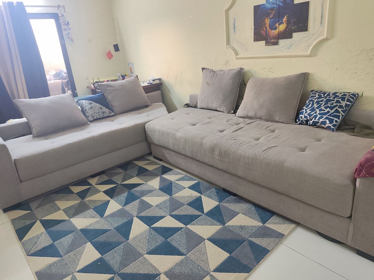 Mahooz, Furniture, BHD 20,  Urgent L Shape Shofa Big Size