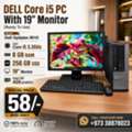BHD 58,  Dell Core I5 3.3Ghz PC 8GB RAM 256GB SSD 19" Monitor Windows & Office Ready To Use