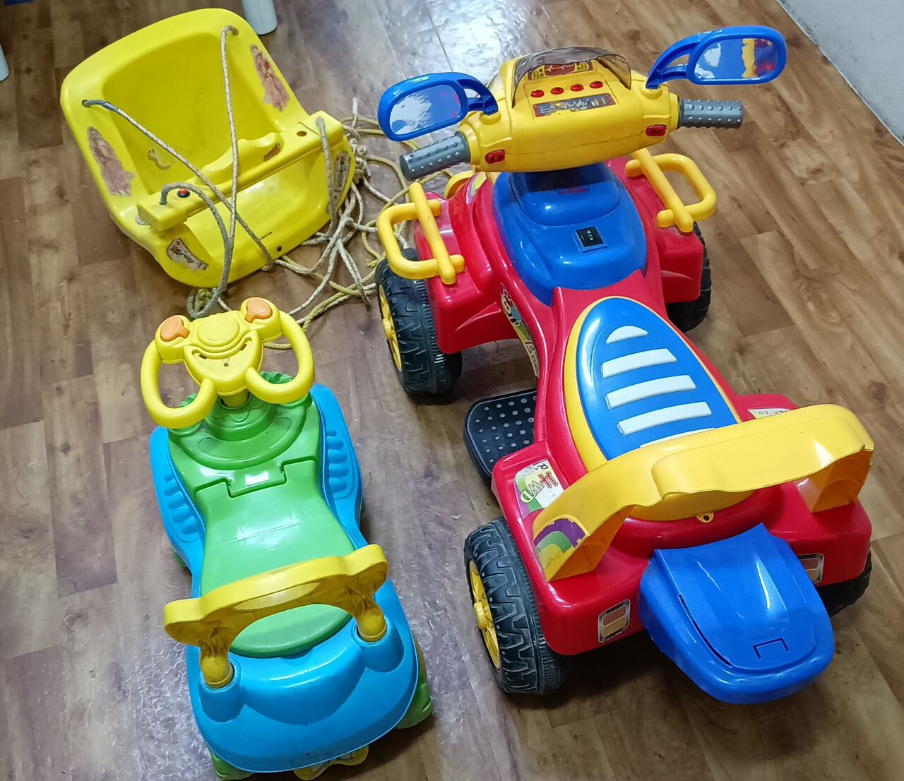 Jubail, Toys & Games, SAR 350,  *4 Wheels Electric Kids Bike With Free Car And Swing - Free Delivery Within Jubail*