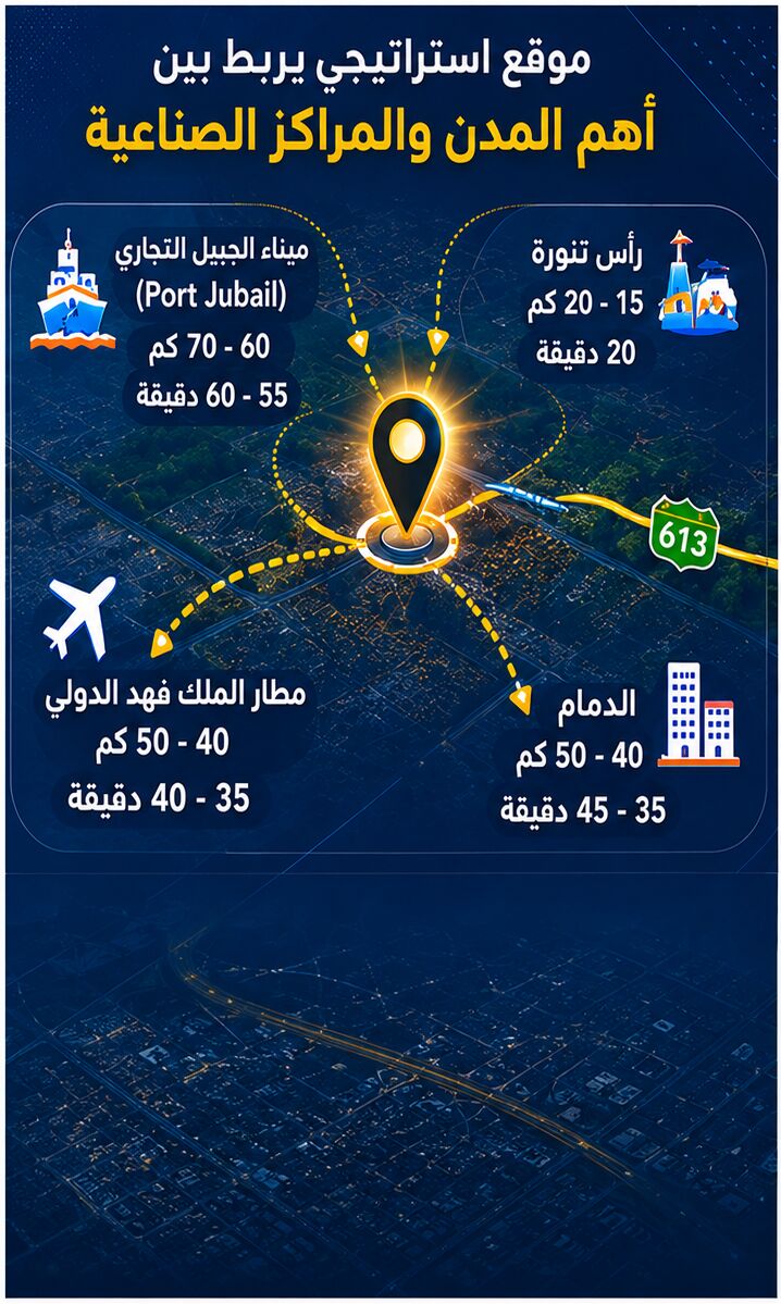 Al Jubail Al Balad, Commercial Plots, SAR 45,  2700 Sq. Meter,  Prime 2,700 SQM Commercial Land For Lease Strategic Location On Highway 613
