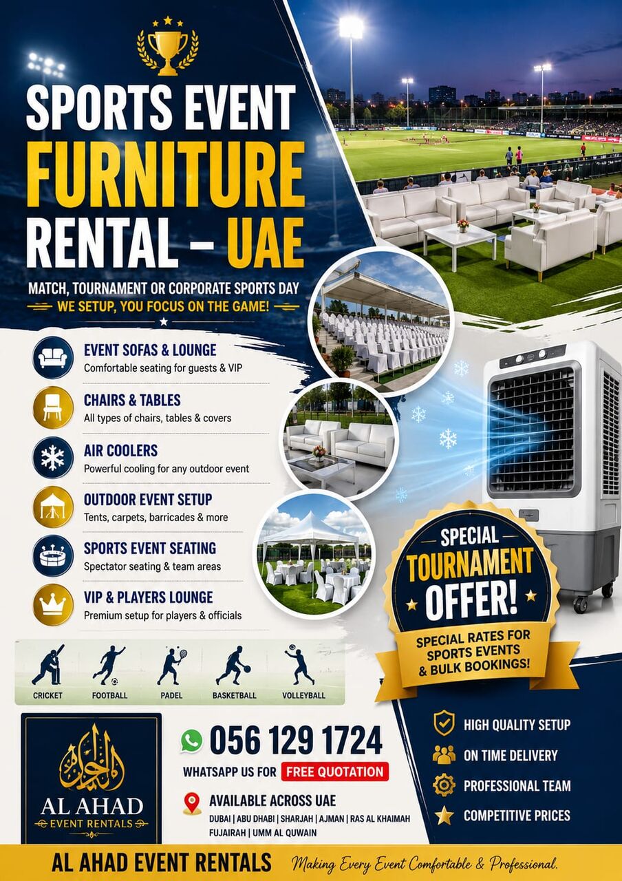Dubai, Event Planning, All Sports Events Furniture Rental In All U.A.E.