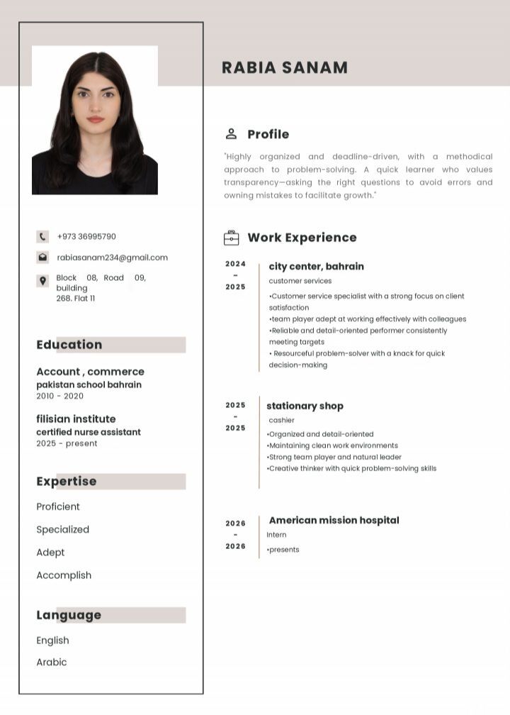 Manama, Job Seekers, Cashier