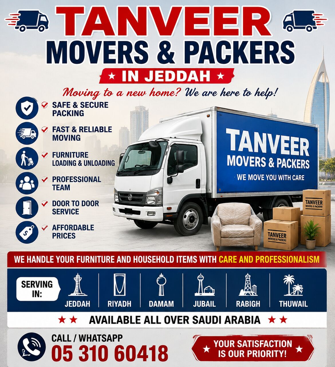 Dammam, Labor/Moving, Dyna & Dabbab Availbile For House Office Falst Villa