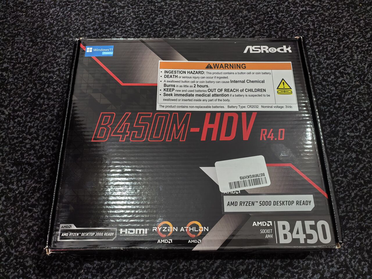 Jeddah, Computers, SAR 450,  Asrock Motherboard Socket AM4 - B450M-HDV R4.0