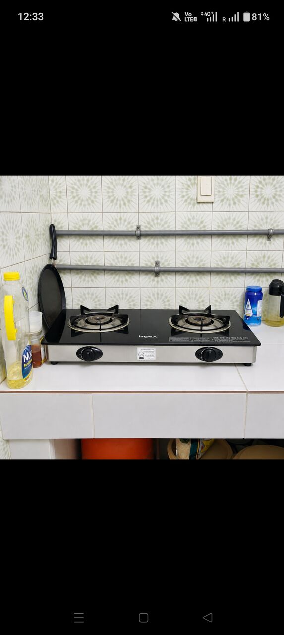 Al Nakhil, Furniture, SAR 120,  2-burner Glass-top Gas Stove In Excellent Condition