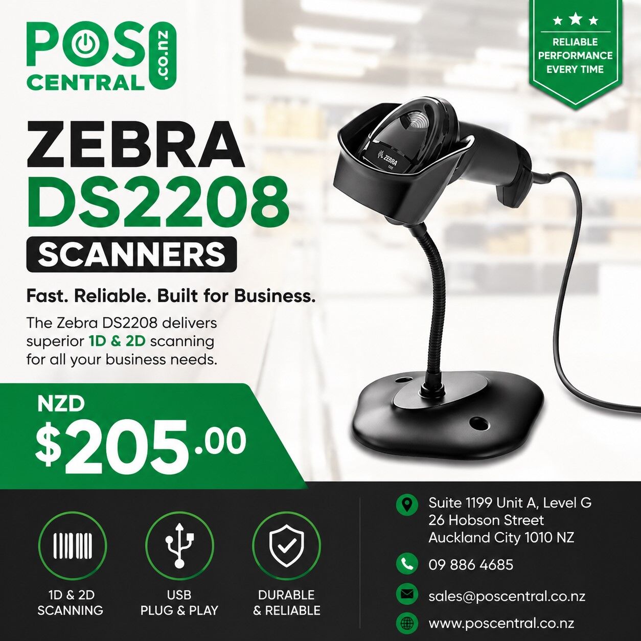 Auckland, Computers, NZD 205,  Zebra DS2208 Scanners | Professional 1D & 2D Barcode Scanner Kit!