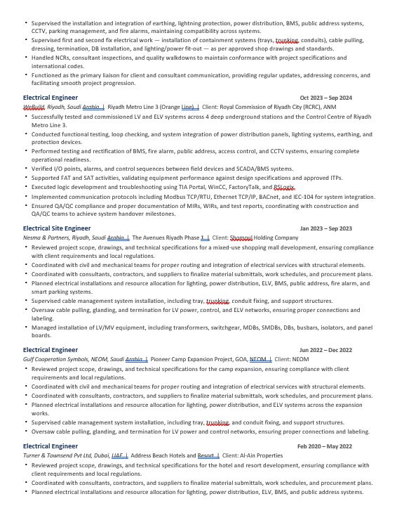 Riyadh, Job Seekers, ELECTRICAL ENGINEER