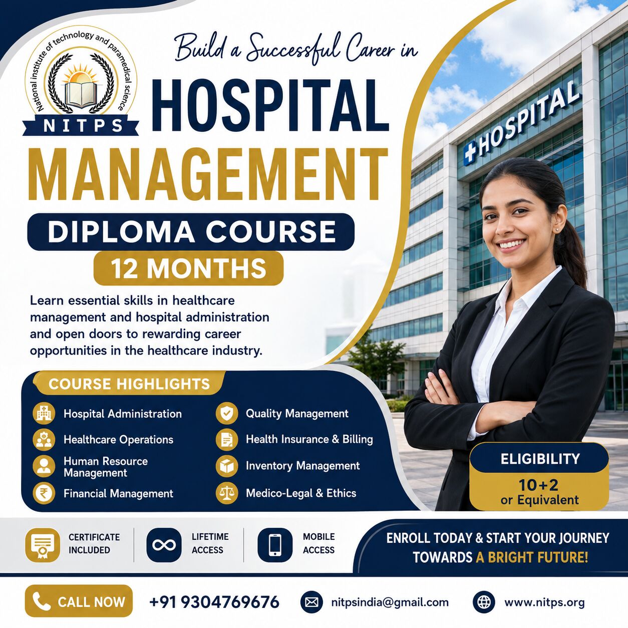 Ghaziabad, Education, Diploma In Hospital Management &ndash; 12 Months
