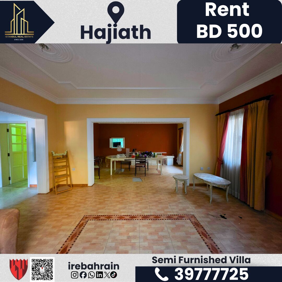 Riffa, Villas, BHD 500,  Semi-Furnished Villa For Rent &ndash; Hajiyat | BD 500/-