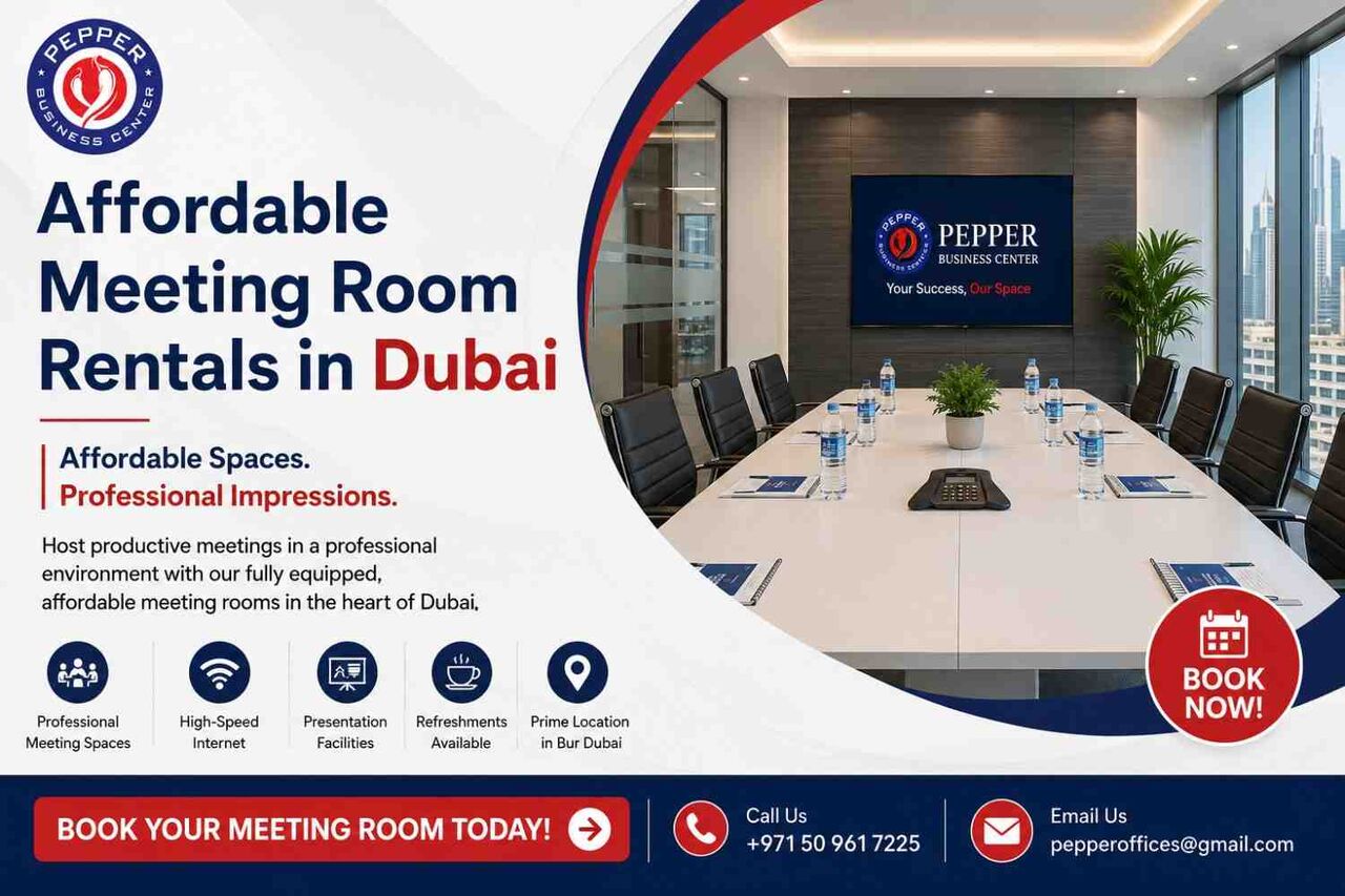 Dubai, Offices, Affordable Meeting Room Rentals In Dubai | Pepper Business Center