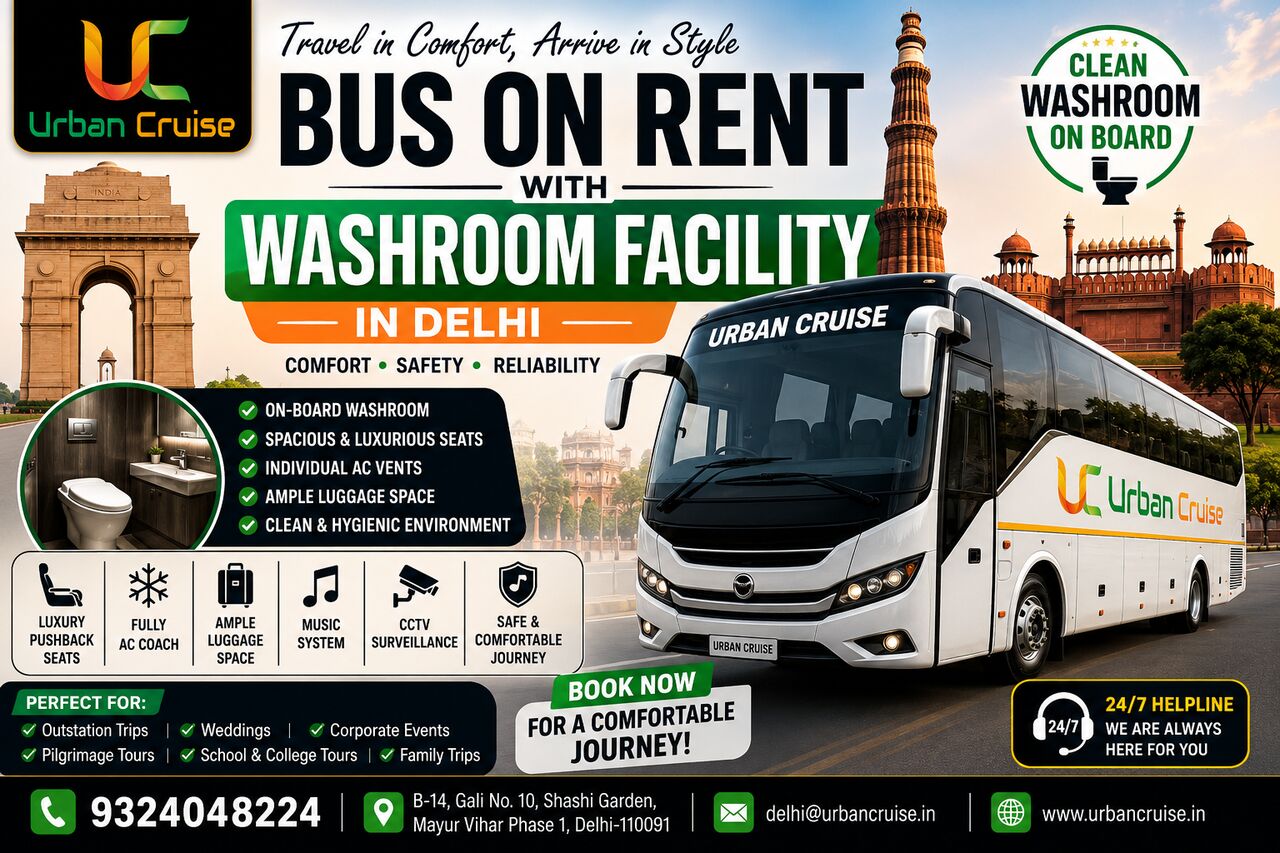 New Delhi, Travel, Bus With Washroom On Rent In Delhi