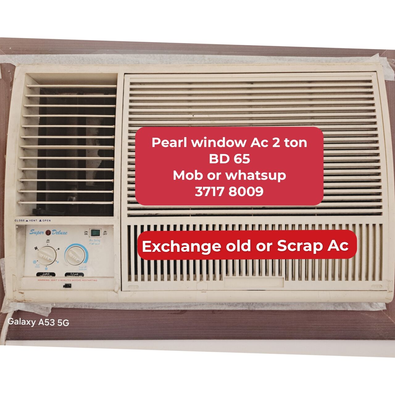Manama, Air Conditioners, BHD 65,  @@Pearl Window Ac 2  Ton In Good Condition For Sale With Delivery And Fixing
