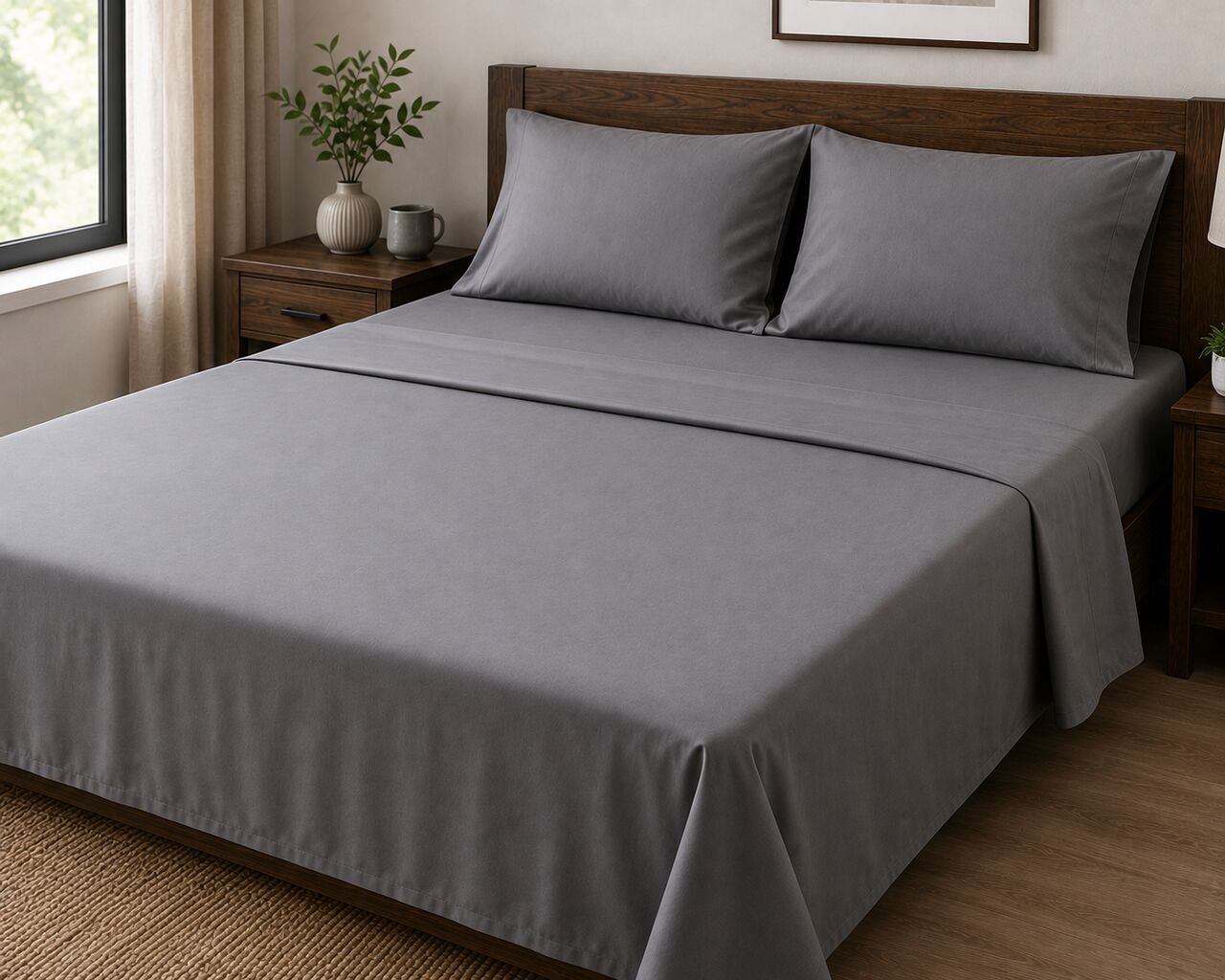 Mumbai, Household Items, INR 1499,  Grey Bed Sheet Online | Timeless Pure Cotton