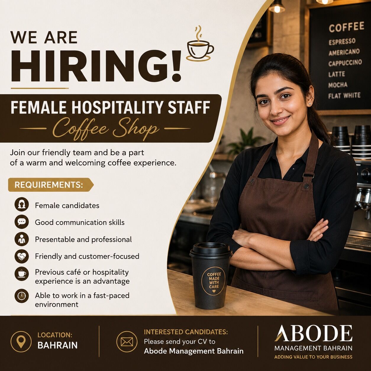 Manama, Jobs, Hiring Hospitality Staff
