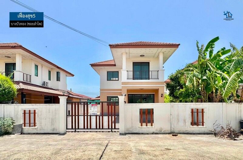 Bangkok, Real Estate For Sale, THB 2590000,  3 BR,  51 Sq. Feet,  LM26-0114 2-story Detached House For Sale, Townhouse Price Fueangsuk Village 5, Bang Bua