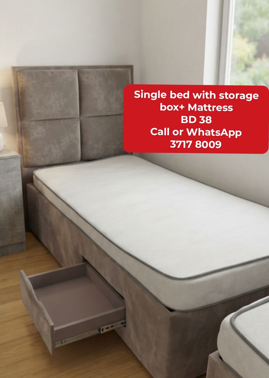 Manama, Furniture, BHD 38,  @@Single Bed With Mattress In Good Condition For Sale With Delivery
