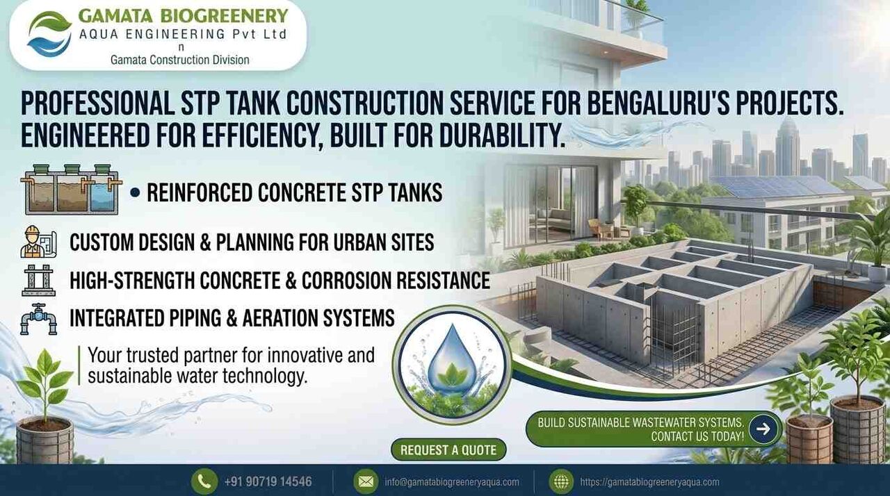Bangalore, Construction, STP Tank Construction Service In Bangalore