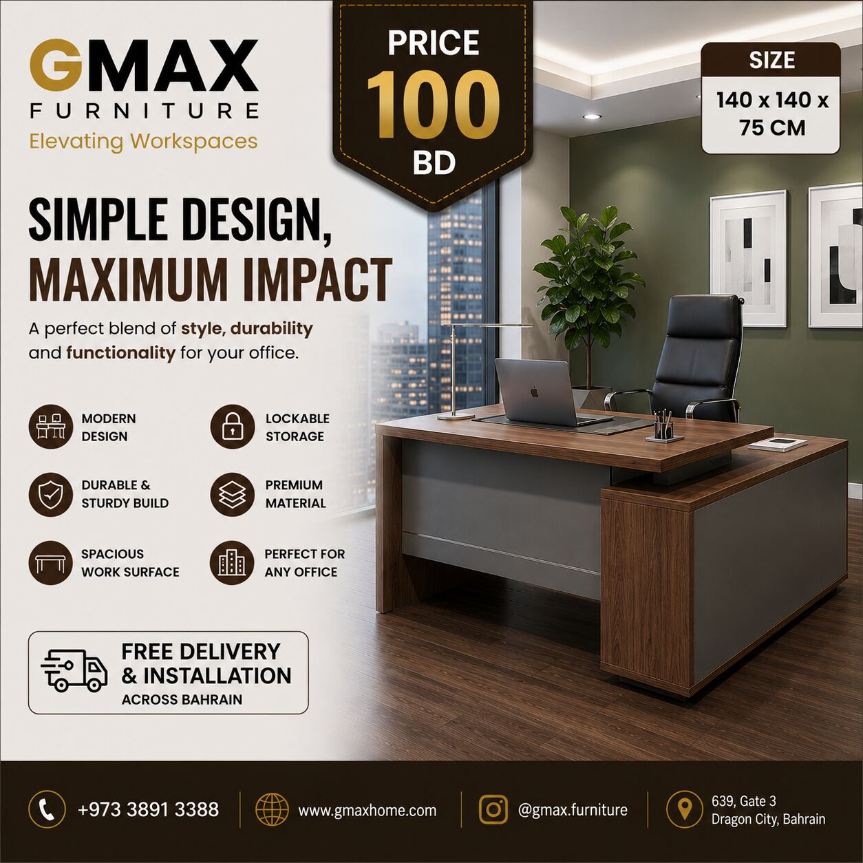 Manama, Furniture, BHD 100,  OFFICE DESK
