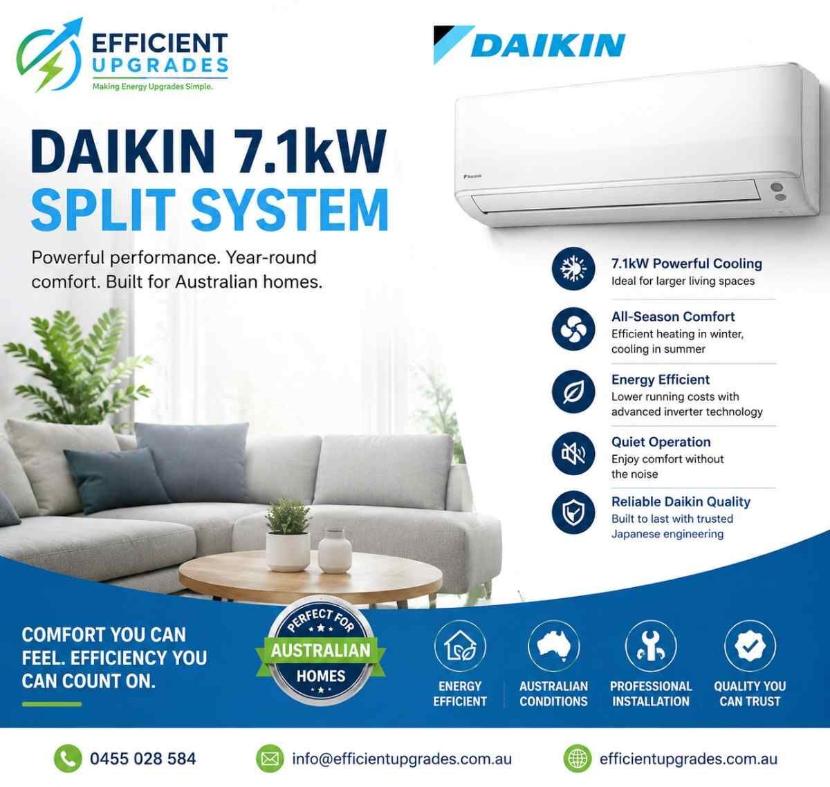 Melbourne, Electronics, AUD 4999,  Daikin 7.1kW Split System &ndash; Powerful Year-Round Comfort