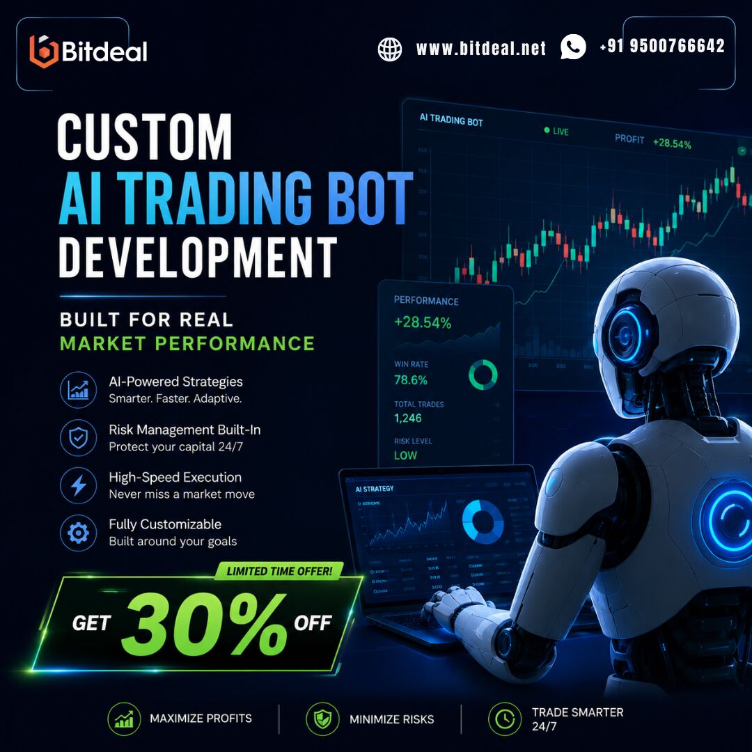 Dubai, Business, Custom AI Trading Bot Development &ndash; Built For Real Market Performance | Get 30% OFF