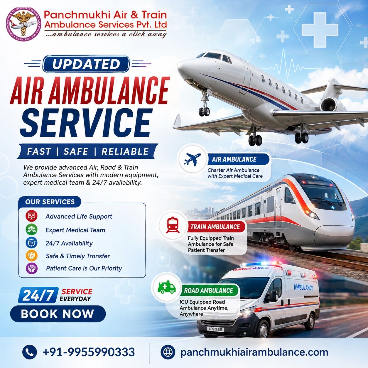 Mumbai, Health, Panchmukhi Best Patient Shifting Air Ambulance In Varanasi- Medical Expertise During