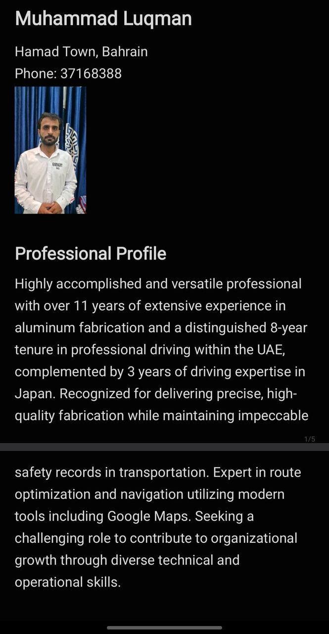 Manama, Job Seekers, Driver Plus Aluminium Fabricator