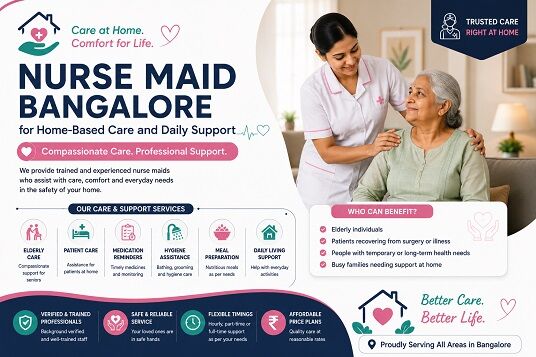 Bangalore, Cleaning, Nurse Maid Bangalore For Home-Based Care And Daily Support