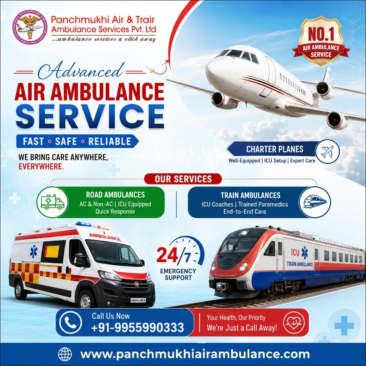 Mumbai, Health, Panchmukhi Low Cost Air Ambulance In Thiruvananthapuram- Travel Safely For Treatment