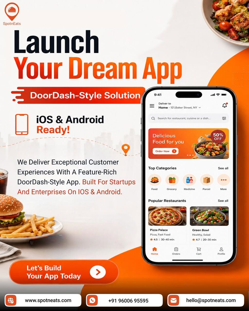 Washington DC, Business Partners, Launch Your Food Delivery Business With SpotnEats DoorDash Clone