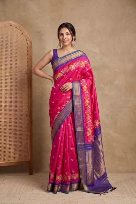 Kurnool, Clothing & Accessories, Traditional Pink Colour Border Saree | Mavuris