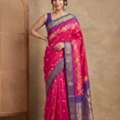 Traditional Pink Colour Border Saree | Mavuris