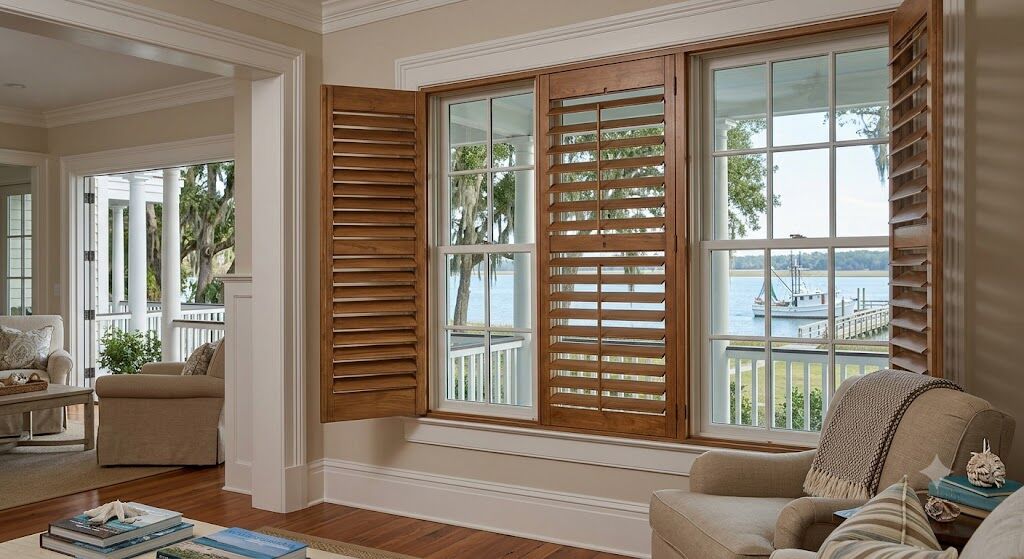 Kabul, Construction, Custom Wood Plantation Shutters In Beaufort