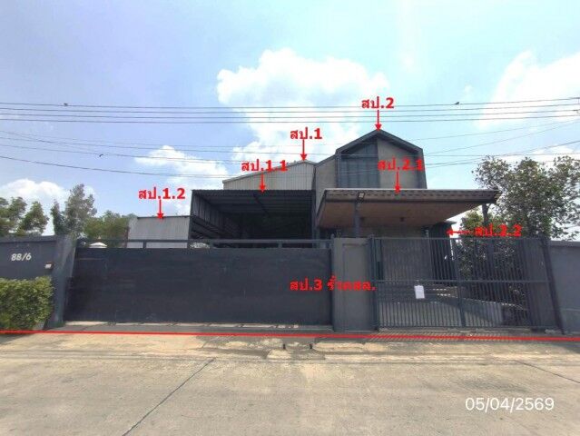 Bangkok, Real Estate For Sale, THB 7442000,  1 BR,  200 Sq. Feet,  One-story Warehouse For Sale, Liap Khlong Toh Sen Road, Lat Lum Kaeo, Pathum Thani.