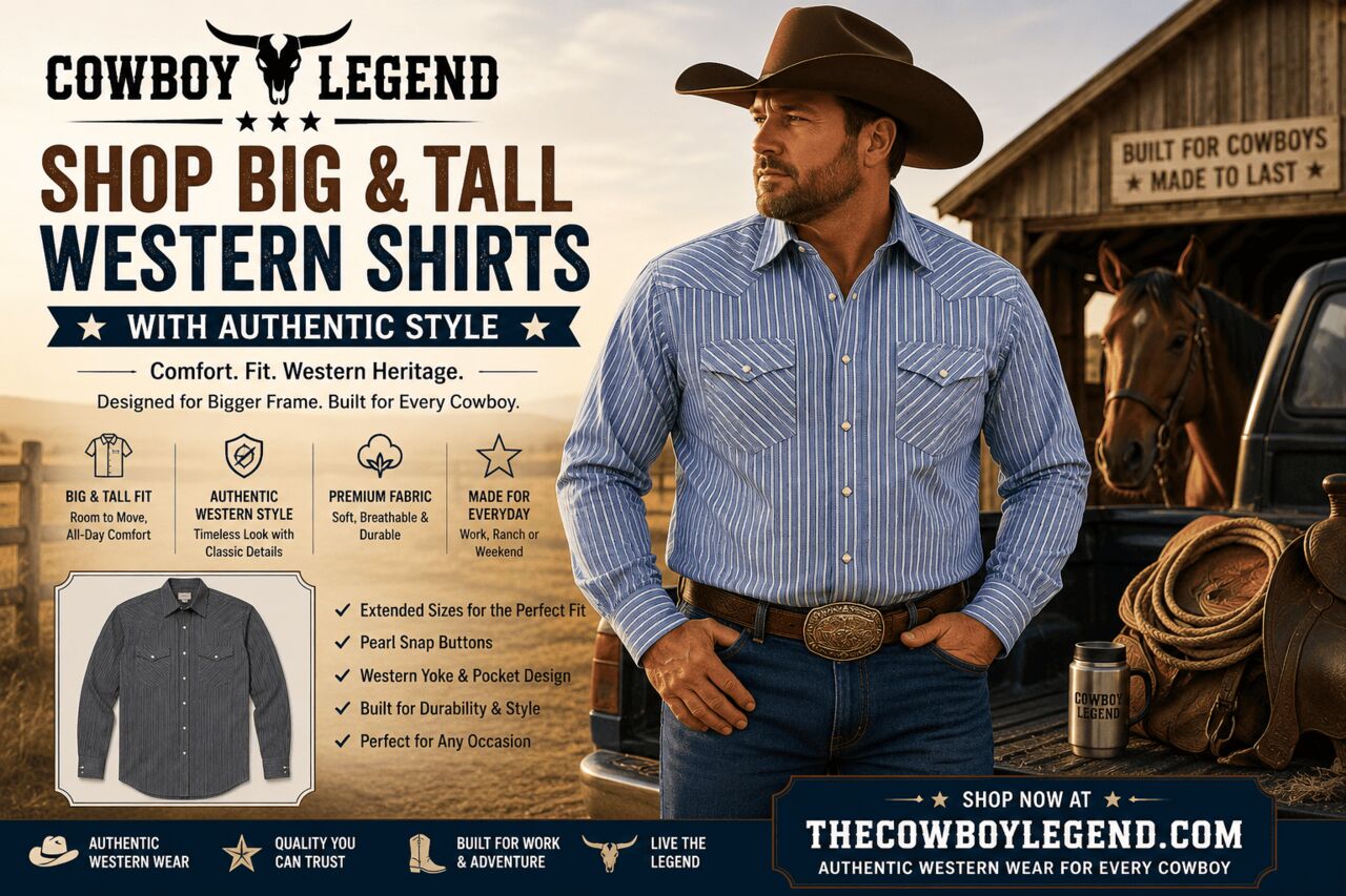 New York, Clothing & Accessories, USD 33,  Shop Big & Tall Western Shirts With Authentic Style | The Cowboy Legend