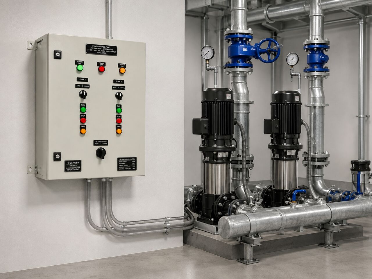Riyadh, Electrical & Plumbing, SAR 5750,  لوحة تحكم مضختين 5HP Duty/Standby – Schneider/ABB