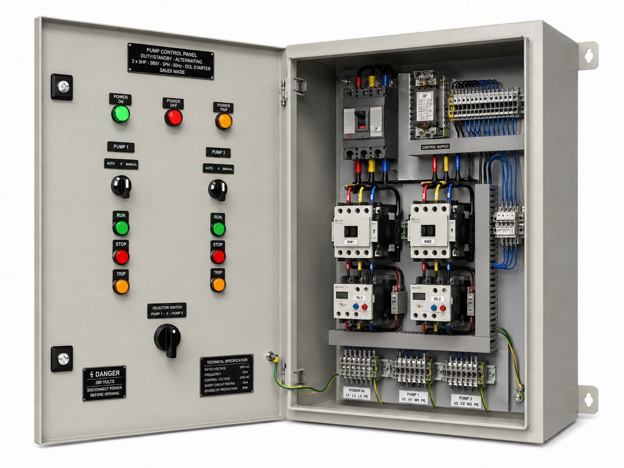 Riyadh, Electrical & Plumbing, SAR 5750,  لوحة تحكم مضختين 5HP Duty/Standby – Schneider/ABB