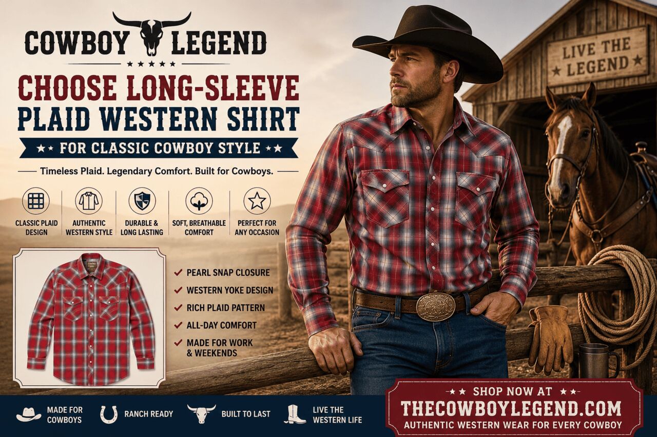 New York, Clothing & Accessories, USD 33,  Choose Long-Sleeve Plaid Western Shirt For Classic Cowboy Style
