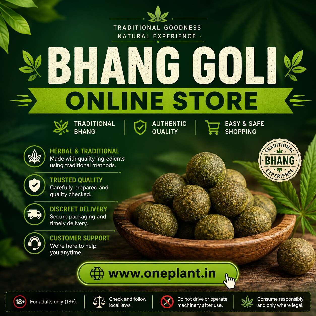 New Delhi, Food, INR 599,  Bhang Goli Online Store | Authentic Munakka Vati Online