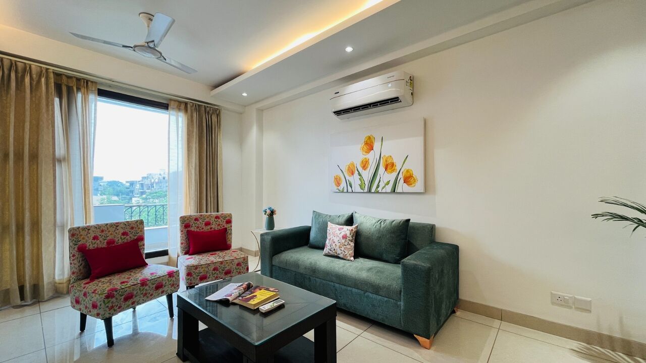 Gurgaon, Apartments, Flats, Houses & Villas, INR 7000/day,  Furnished,  2 BR,  Bluo 2 BHK - Golf Course Road | Balcony, Lift
