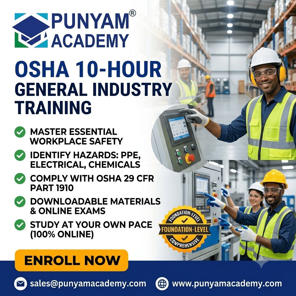 Los Angeles, Lessons Offered, OSHA 10-Hour Workplace Safety Training Online