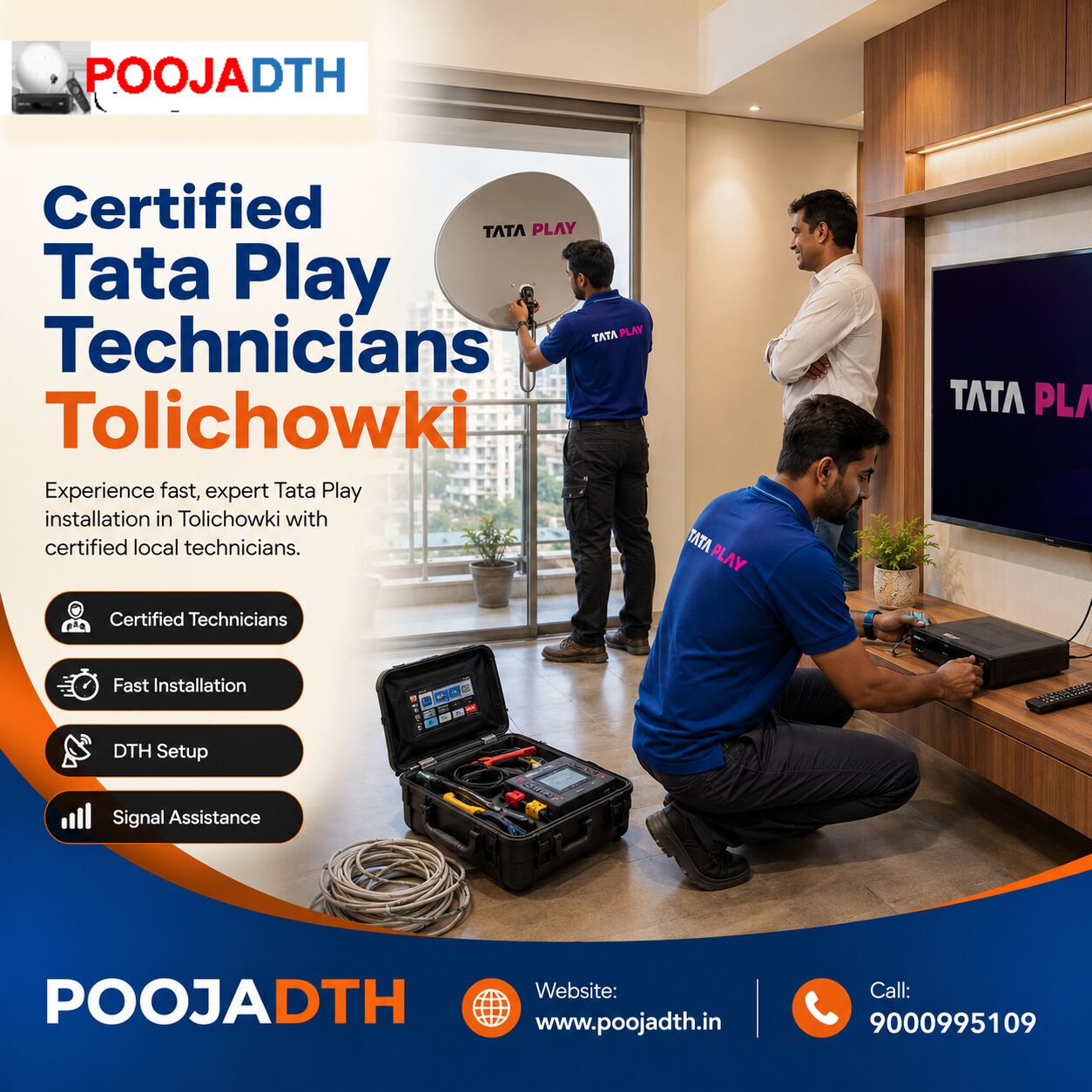 Mumbai, Television, Certified Tata Play Technicians Tolichowki