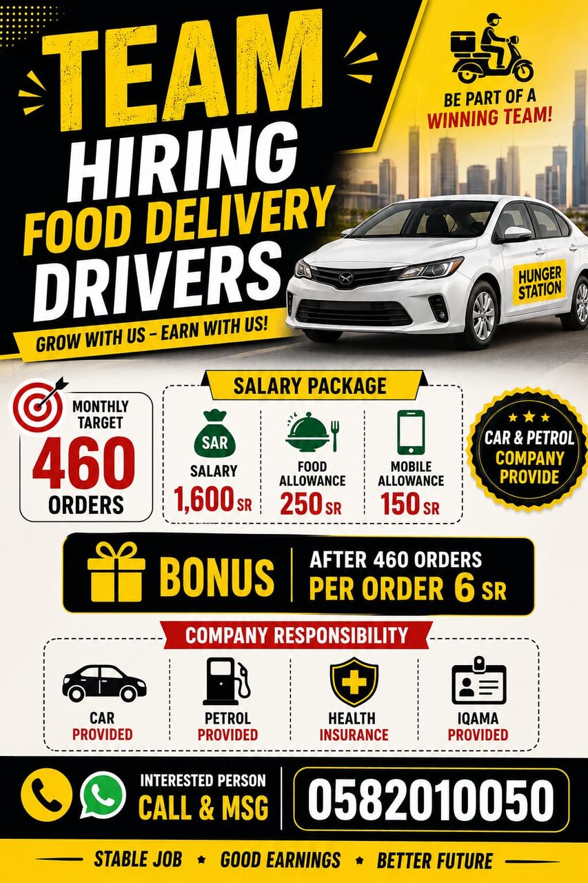 Riyadh, Jobs, Food Delivery Driver