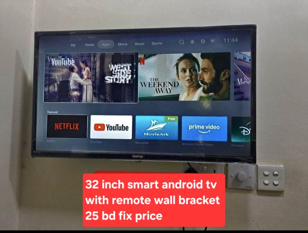 Manama, Electronics, BHD 25,  New Condition 32 Inch Smart Android Tv With Wall Bracket Remote 25 Bd Msg 3670 8372 Wts Ap